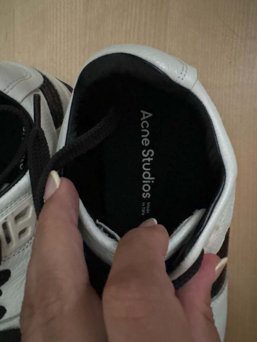 Acne Studios 08STHLM Low White Black Sneakers - Picture 5 of 14